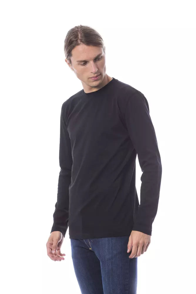 Verri Schwarzes Herren-T-Shirt aus Baumwolle