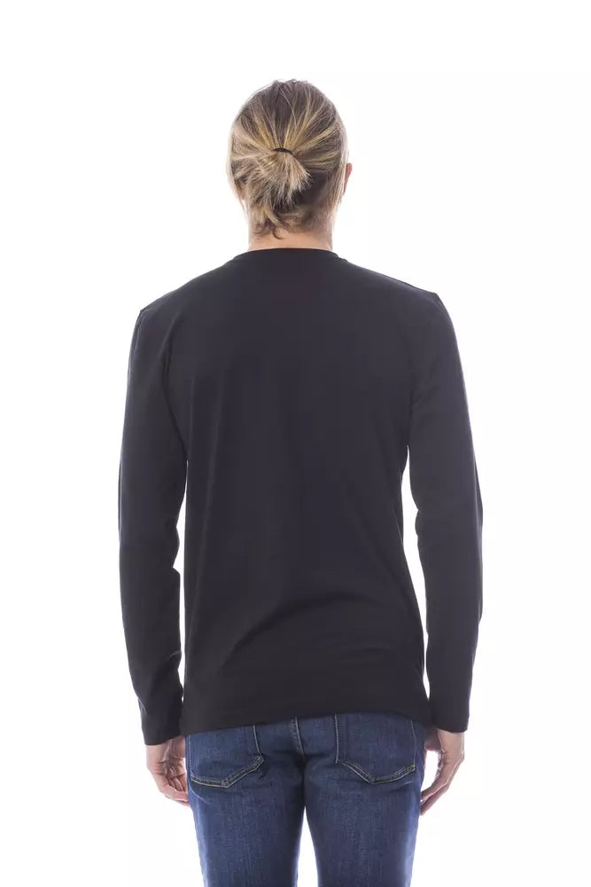 Verri Schwarzes Herren-T-Shirt aus Baumwolle
