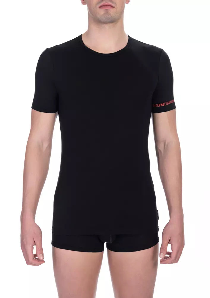 Bikkembergs Herren-T-Shirt aus schwarzer Baumwolle