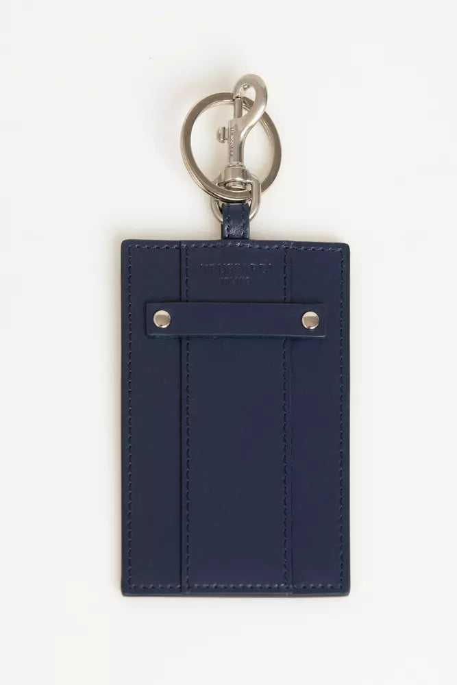 Trussardi Blaues Leder Herren Ausweisetui