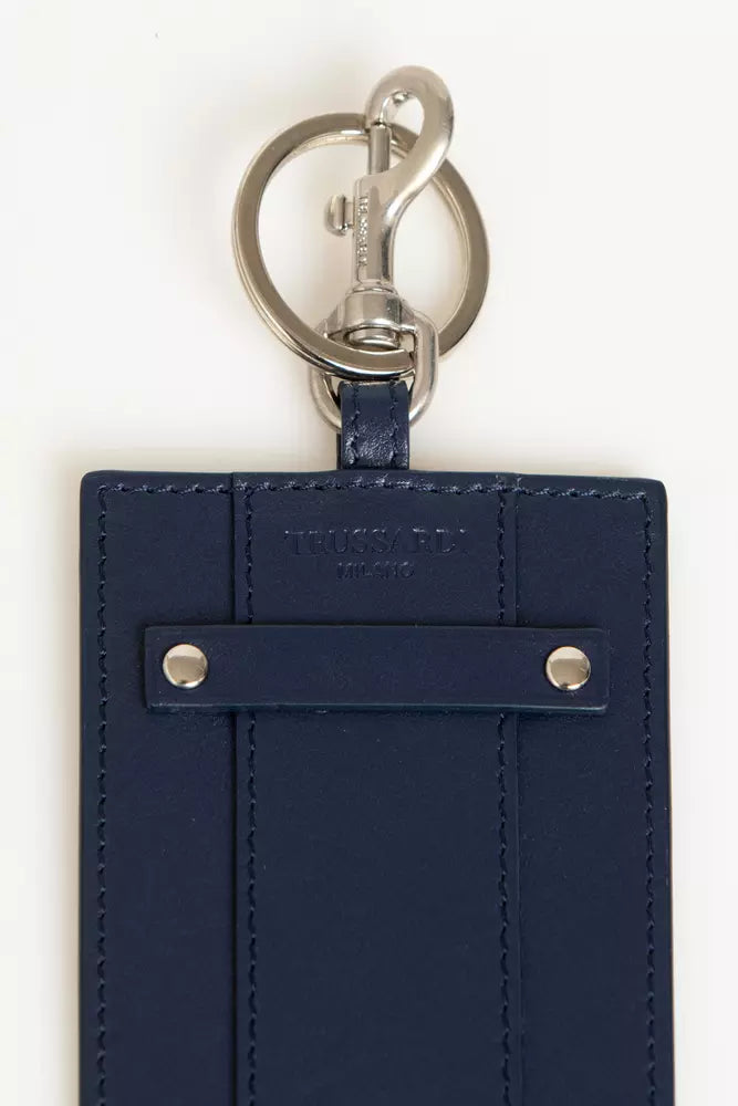 Trussardi Blaues Leder Herren Ausweisetui