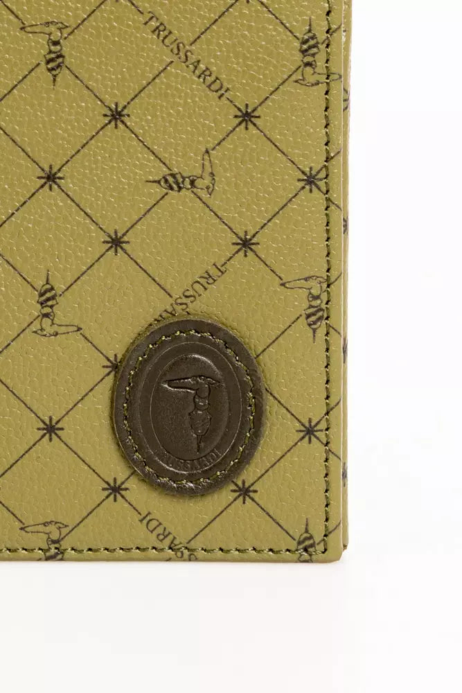 Trussardi Grünes Leder Herren Portemonnaie