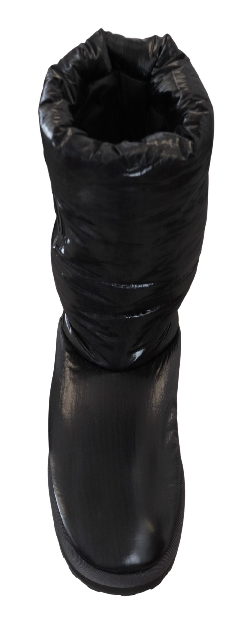 Dolce &amp; Gabbana Elegante halbhohe Stiefel aus schwarzem Polyester