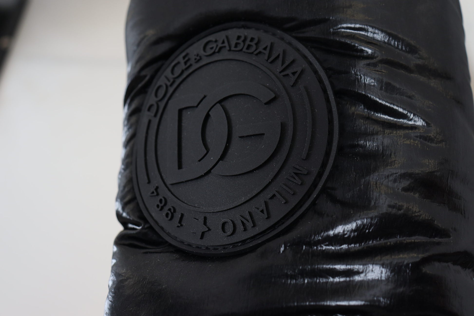 Dolce &amp; Gabbana Elegante halbhohe Stiefel aus schwarzem Polyester