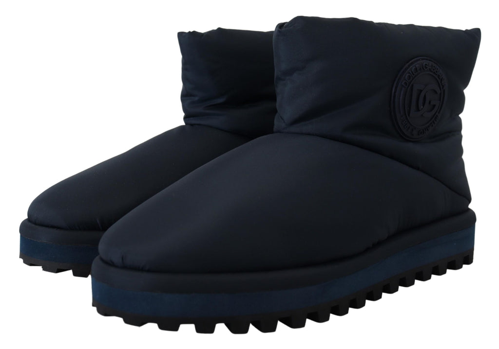 Dolce &amp; Gabbana Elegante knöchelhohe blaue Stiefel für einen anspruchsvollen Stil
