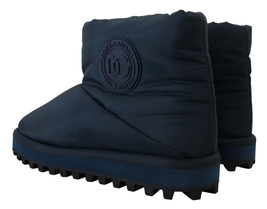 Dolce &amp; Gabbana Elegante knöchelhohe blaue Stiefel für einen anspruchsvollen Stil