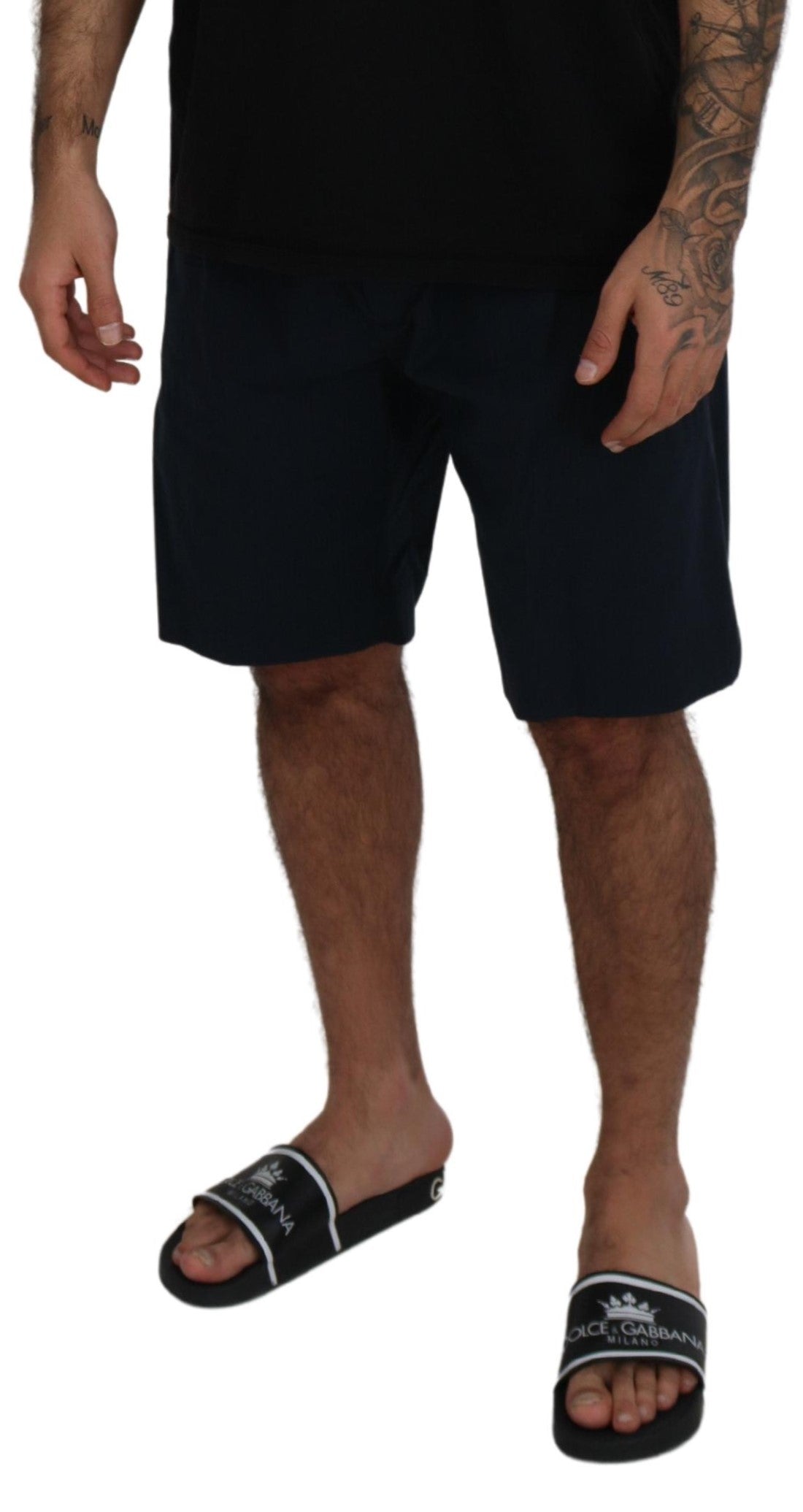 Dolce &amp; Gabbana Elegante Shorts aus blauer Baumwollmischung
