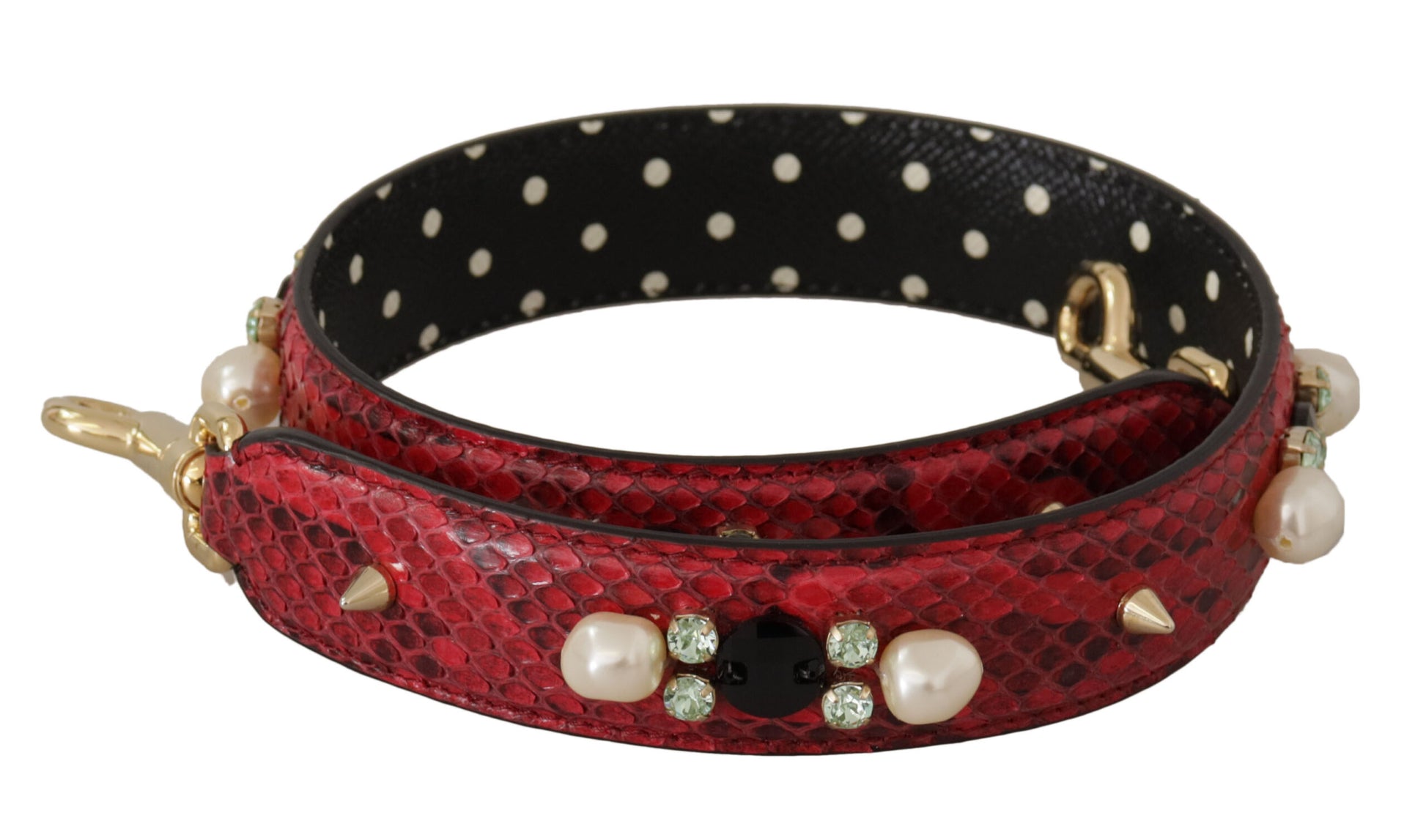 Dolce &amp; Gabbana Eleganter roter Schultergurt aus Pythonleder