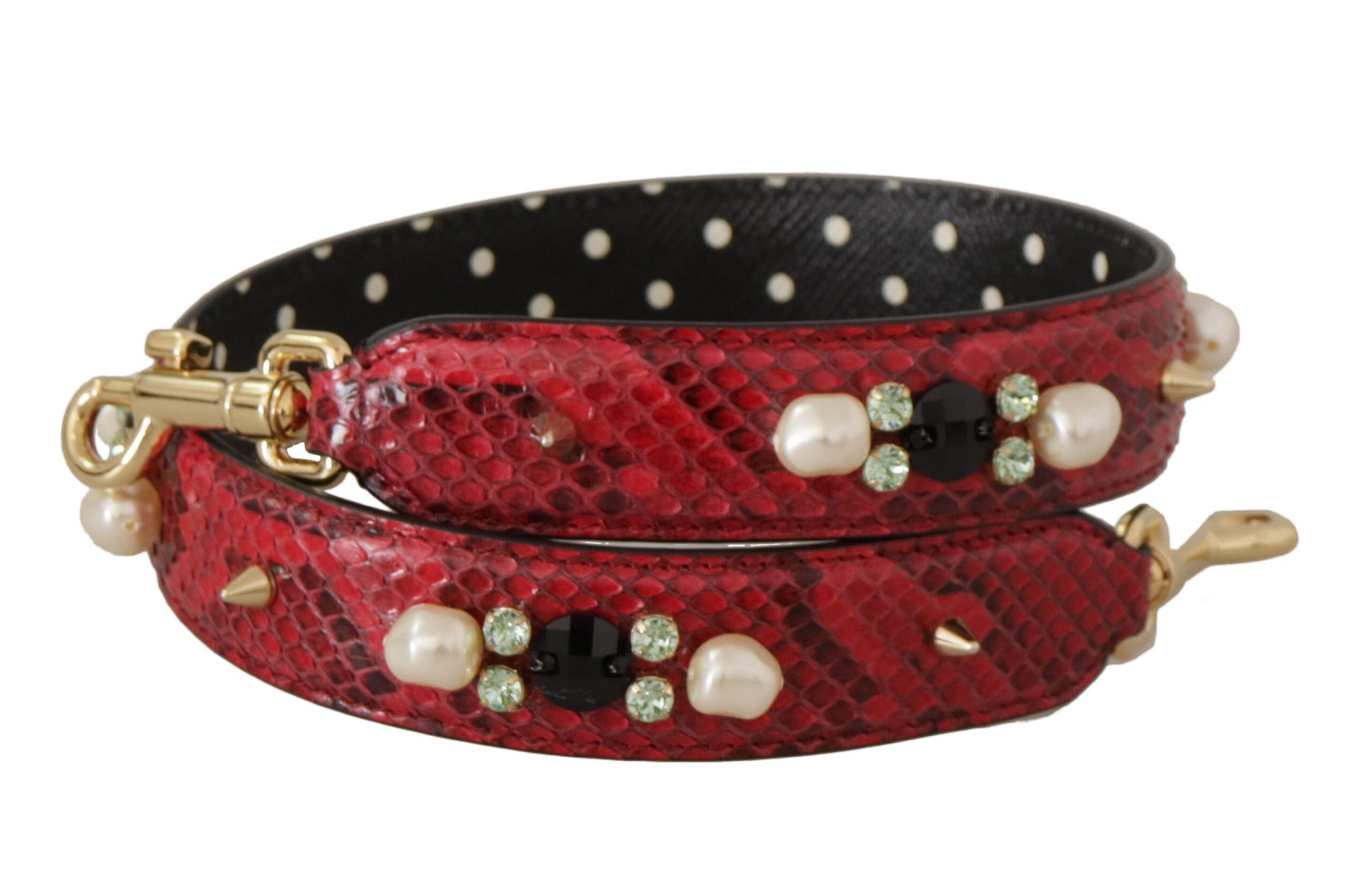 Dolce &amp; Gabbana Eleganter roter Schultergurt aus Pythonleder