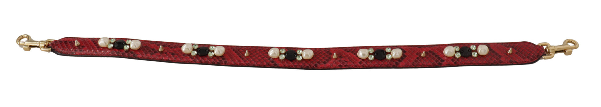 Dolce &amp; Gabbana Eleganter roter Schultergurt aus Pythonleder