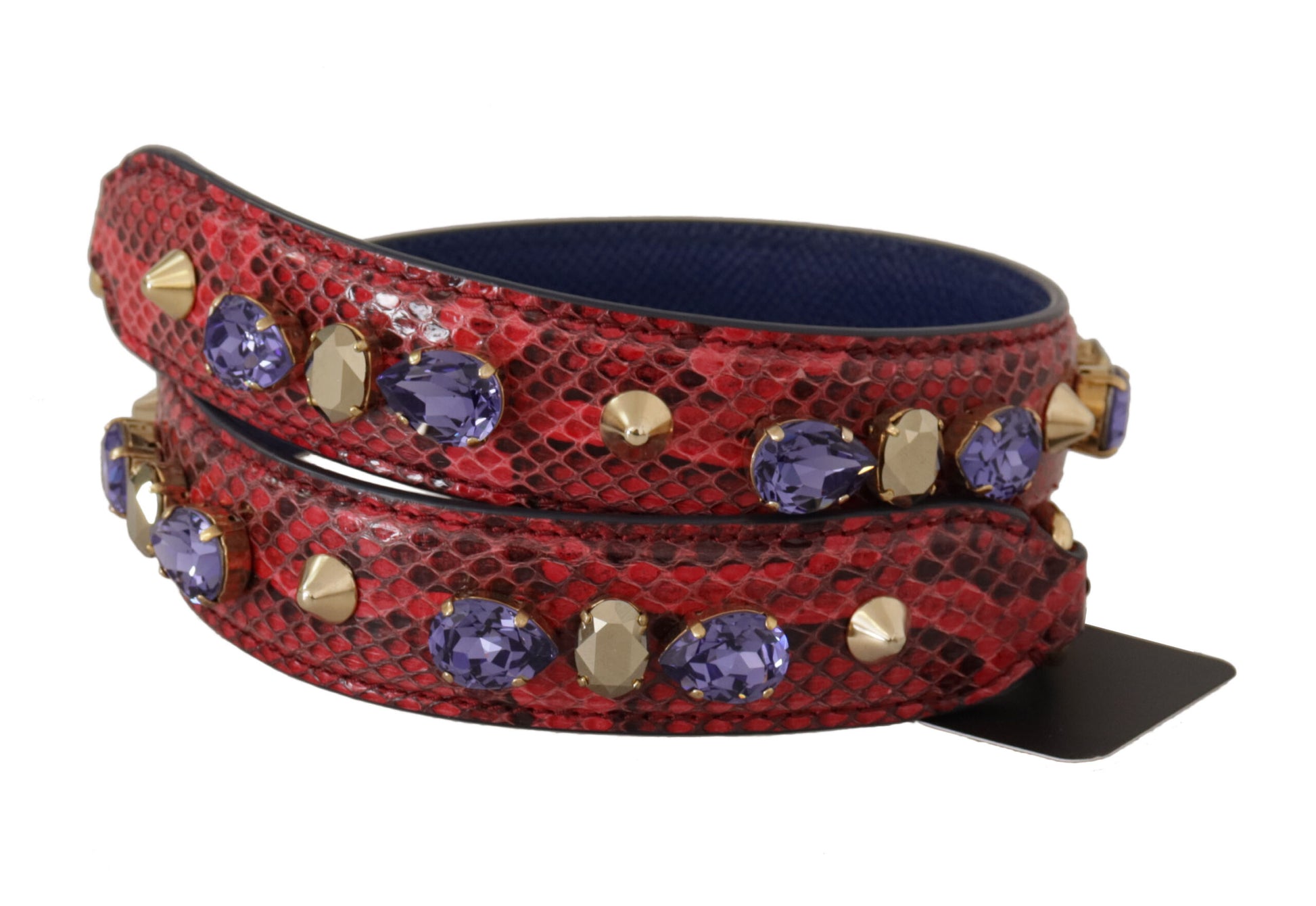 Dolce &amp; Gabbana Eleganter roter Handtaschengurt aus Pythonleder
