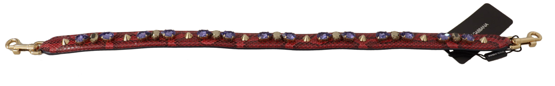 Dolce &amp; Gabbana Eleganter roter Handtaschengurt aus Pythonleder