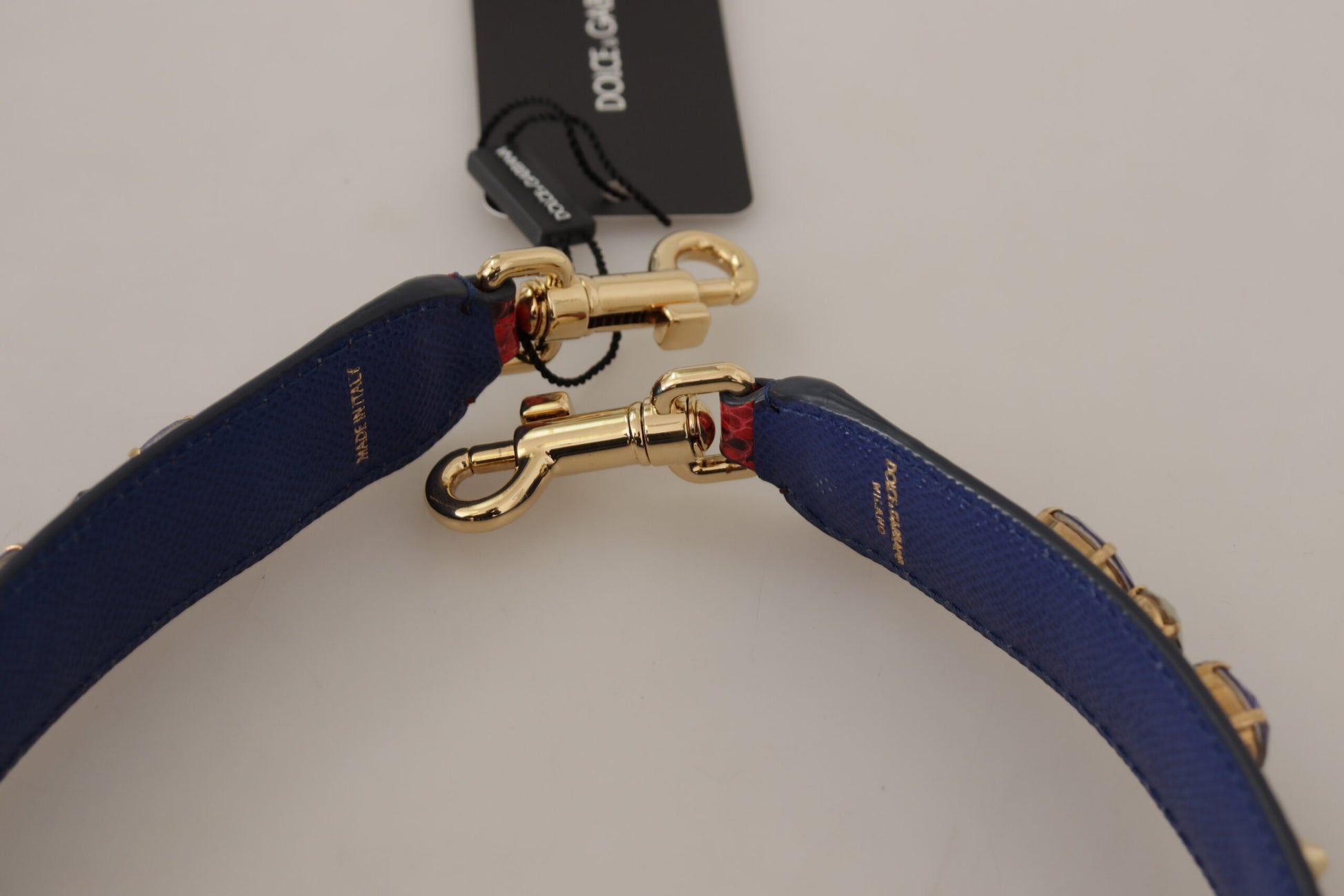 Dolce &amp; Gabbana Eleganter roter Handtaschengurt aus Pythonleder