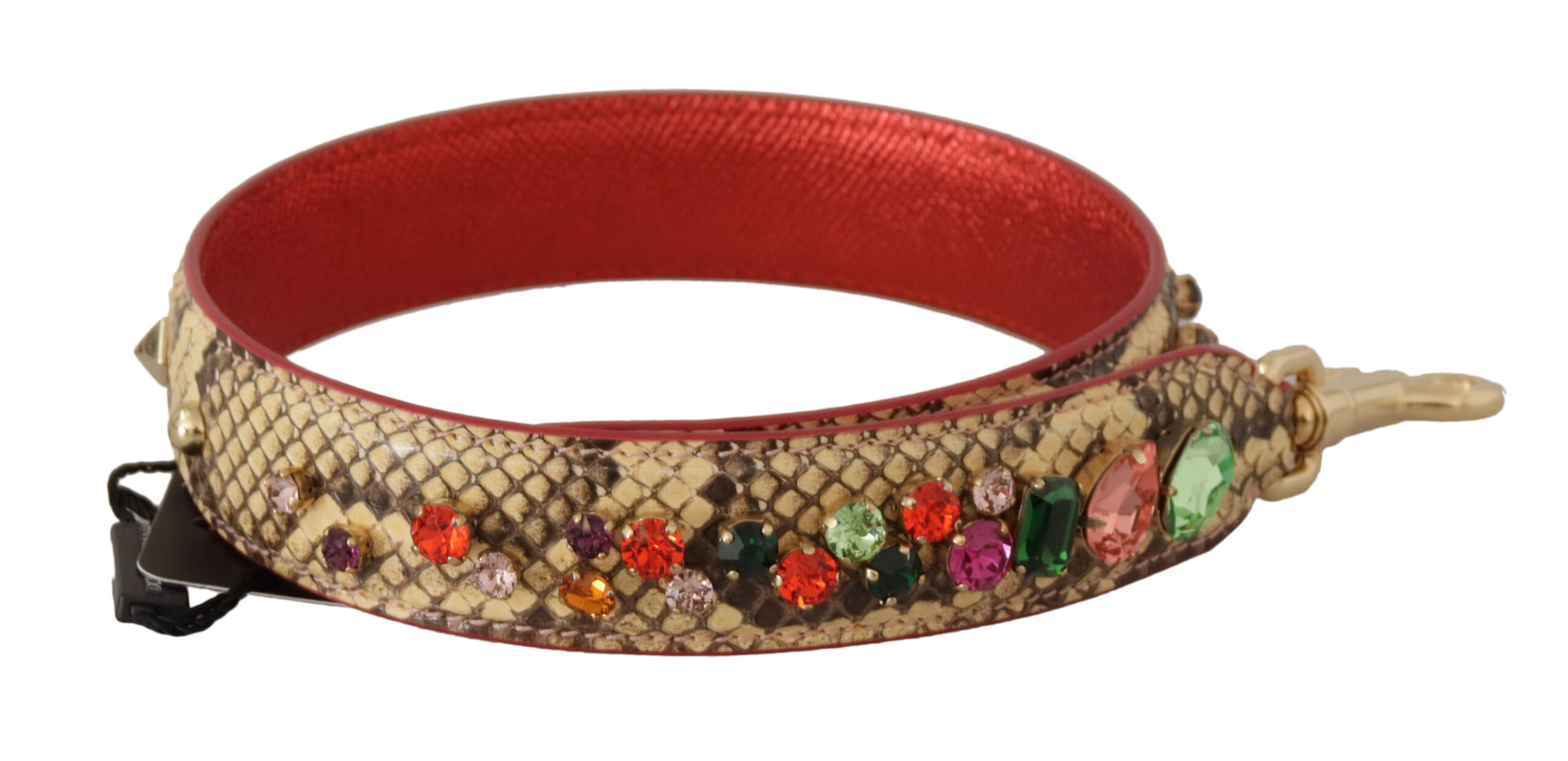 Dolce &amp; Gabbana Eleganter Taschengurt aus beigefarbenem Pythonleder