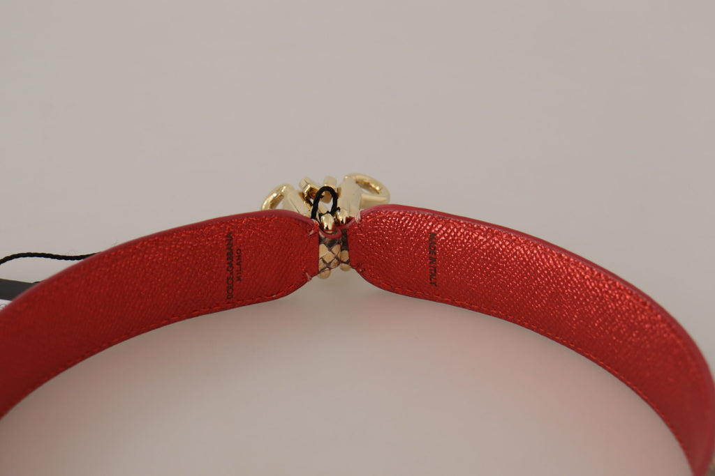 Dolce &amp; Gabbana Eleganter Taschengurt aus beigefarbenem Pythonleder