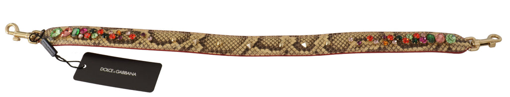 Dolce &amp; Gabbana Eleganter Taschengurt aus beigefarbenem Pythonleder