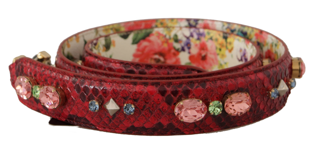 Dolce &amp; Gabbana Eleganter roter Taschengurt aus Pythonleder