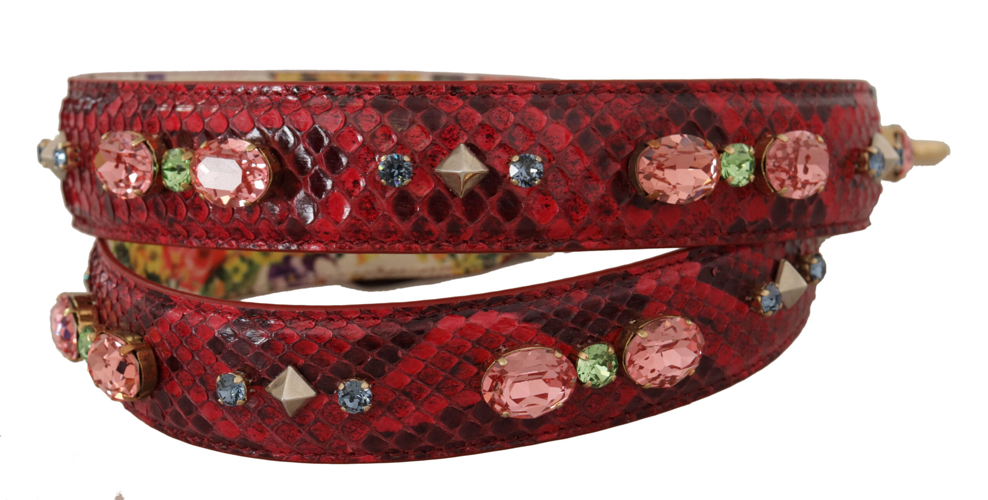 Dolce &amp; Gabbana Eleganter roter Taschengurt aus Pythonleder