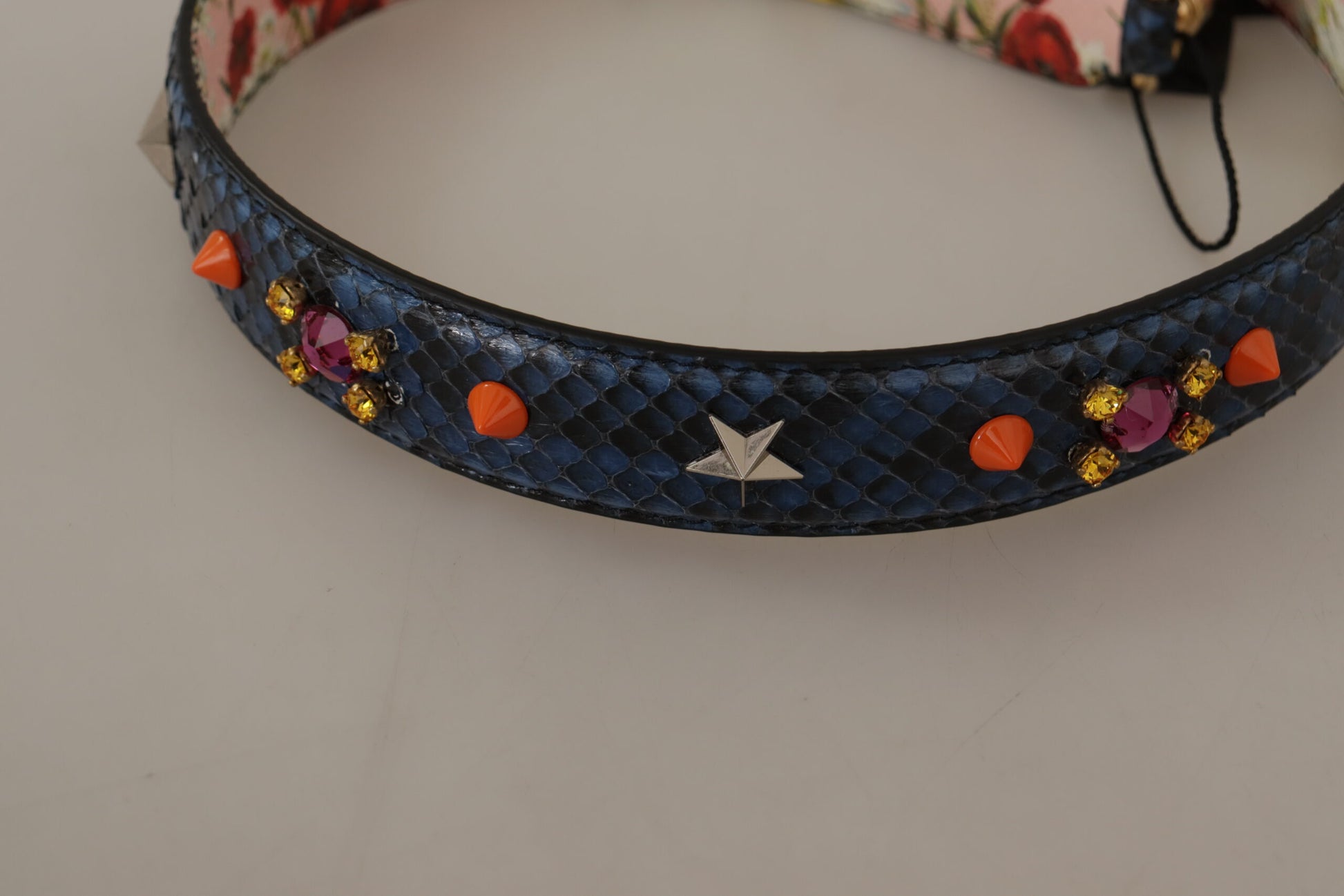 Dolce &amp; Gabbana Eleganter blauer Taschenriemen aus Pythonleder