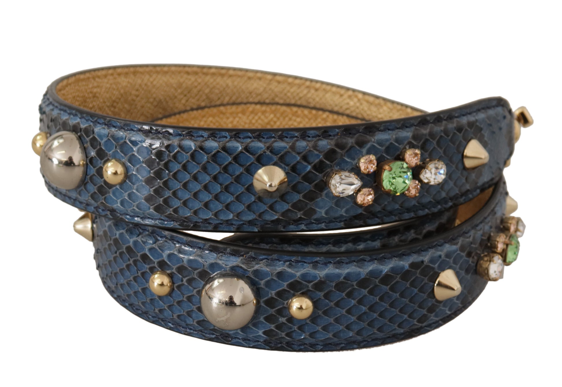 Dolce &amp; Gabbana – Eleganter Schultertaschengurt aus Leder in Blau