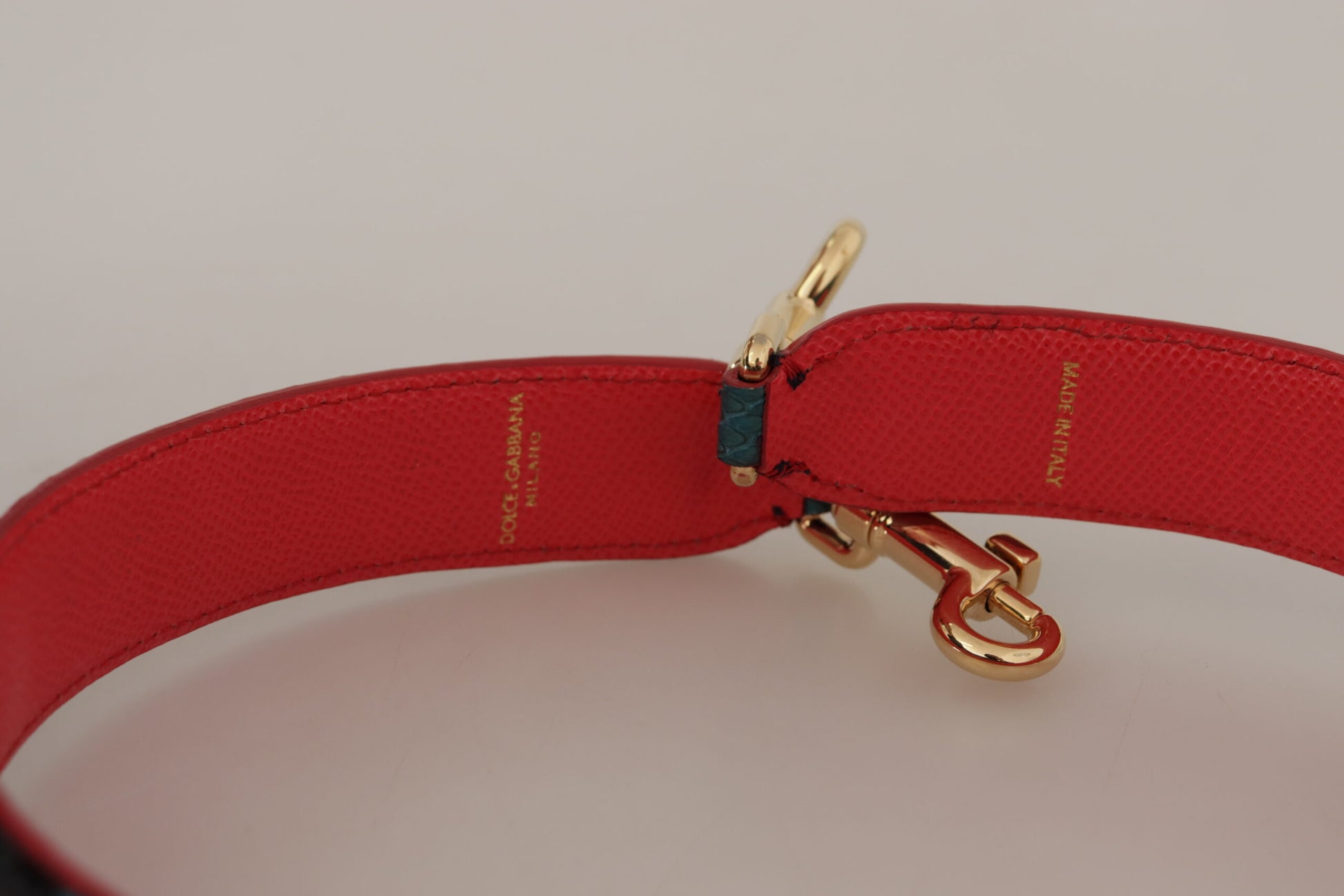 Dolce &amp; Gabbana Smaragdgrüner Leder-Schultergurt