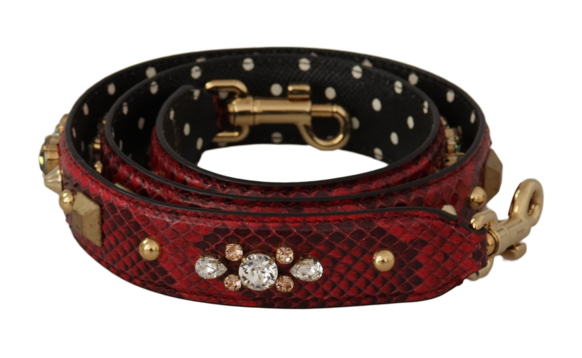 Dolce &amp; Gabbana Schultertaschenriemen aus rotem Pythonleder