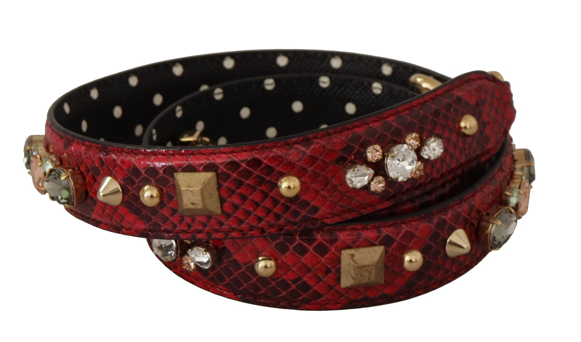 Dolce &amp; Gabbana Schultertaschenriemen aus rotem Pythonleder