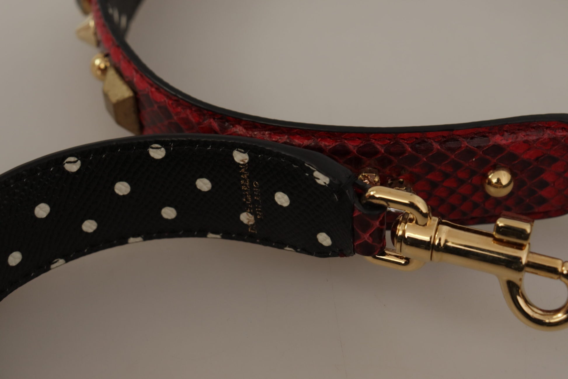 Dolce &amp; Gabbana Schultertaschenriemen aus rotem Pythonleder