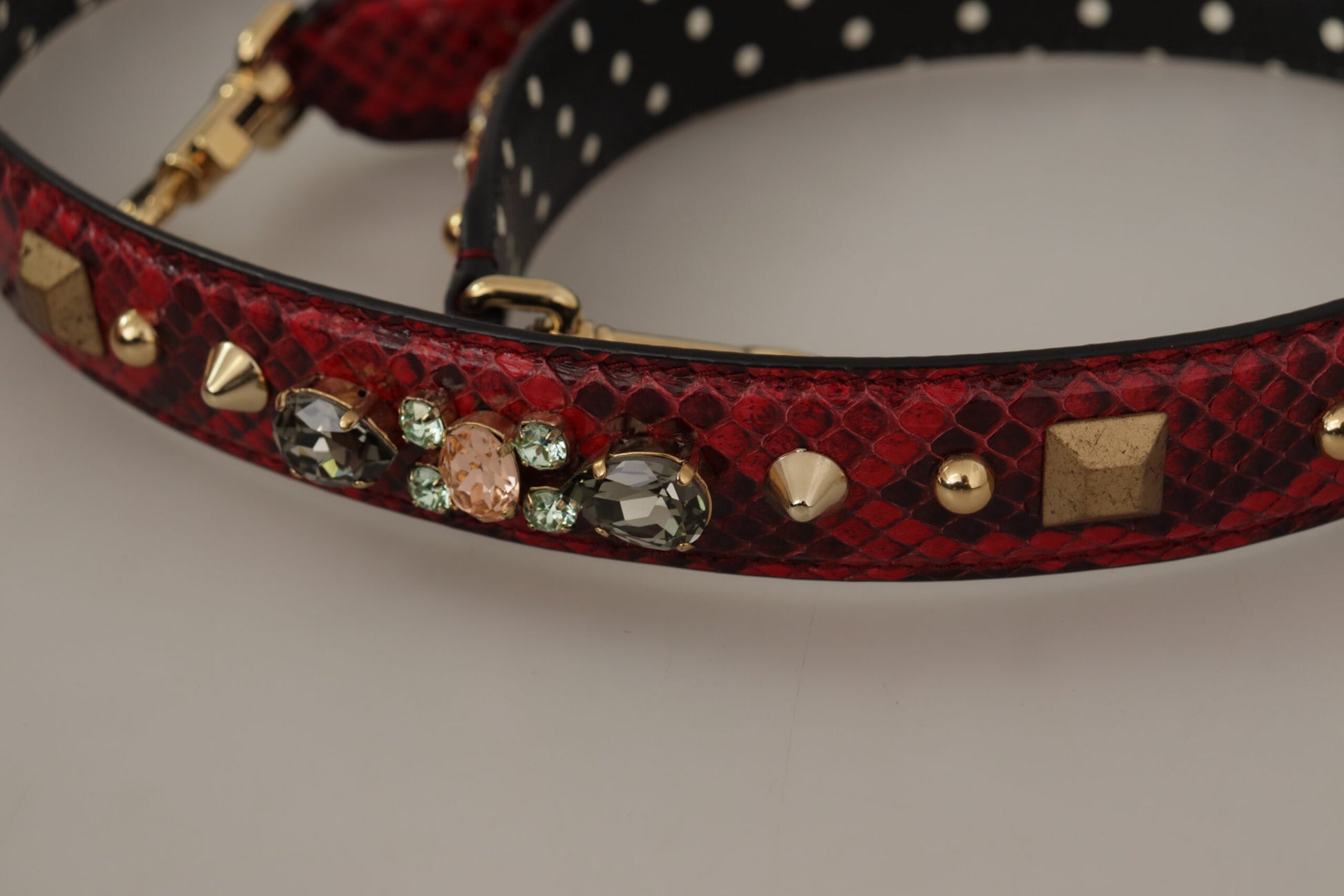 Dolce &amp; Gabbana Schultertaschenriemen aus rotem Pythonleder