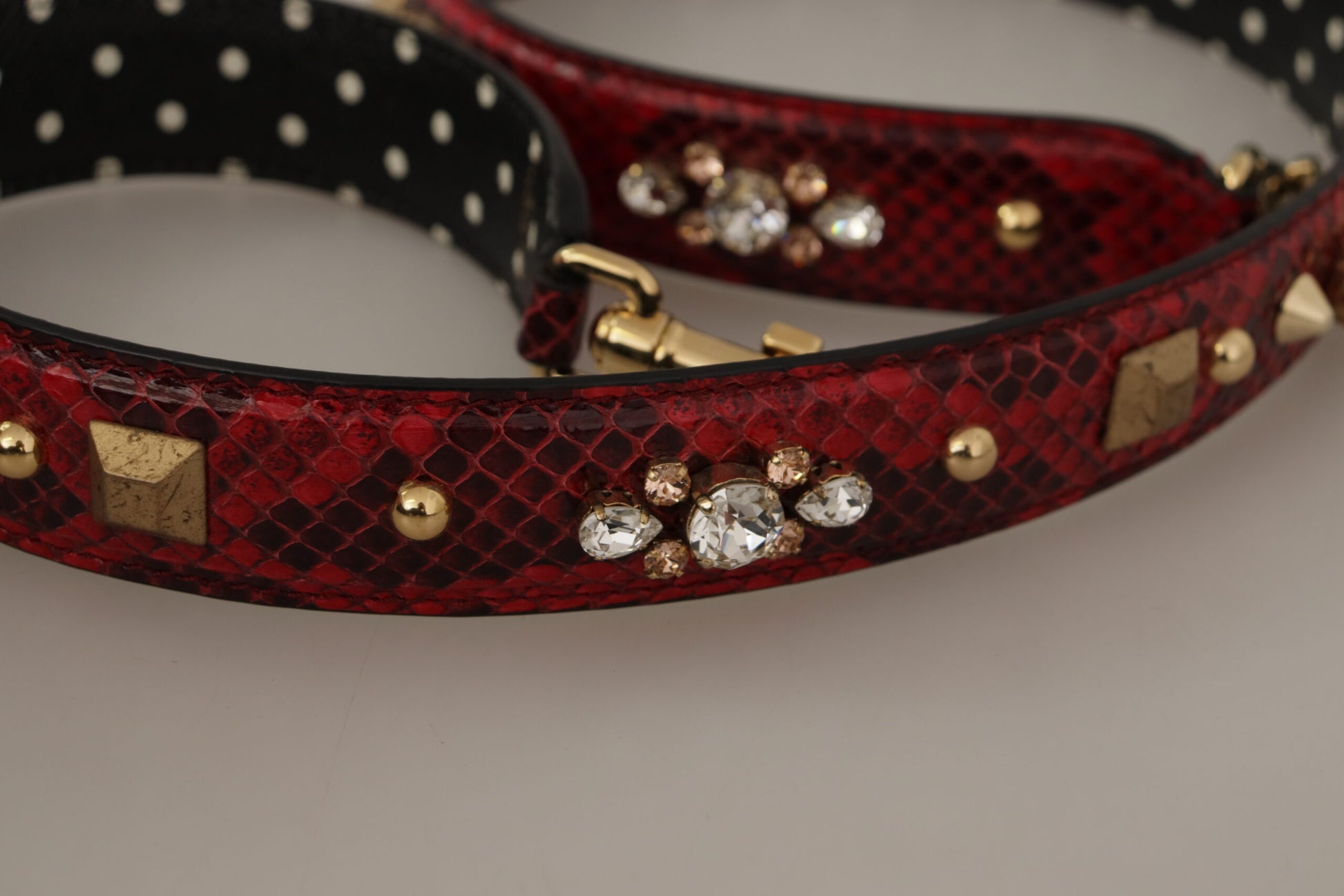 Dolce &amp; Gabbana Schultertaschenriemen aus rotem Pythonleder