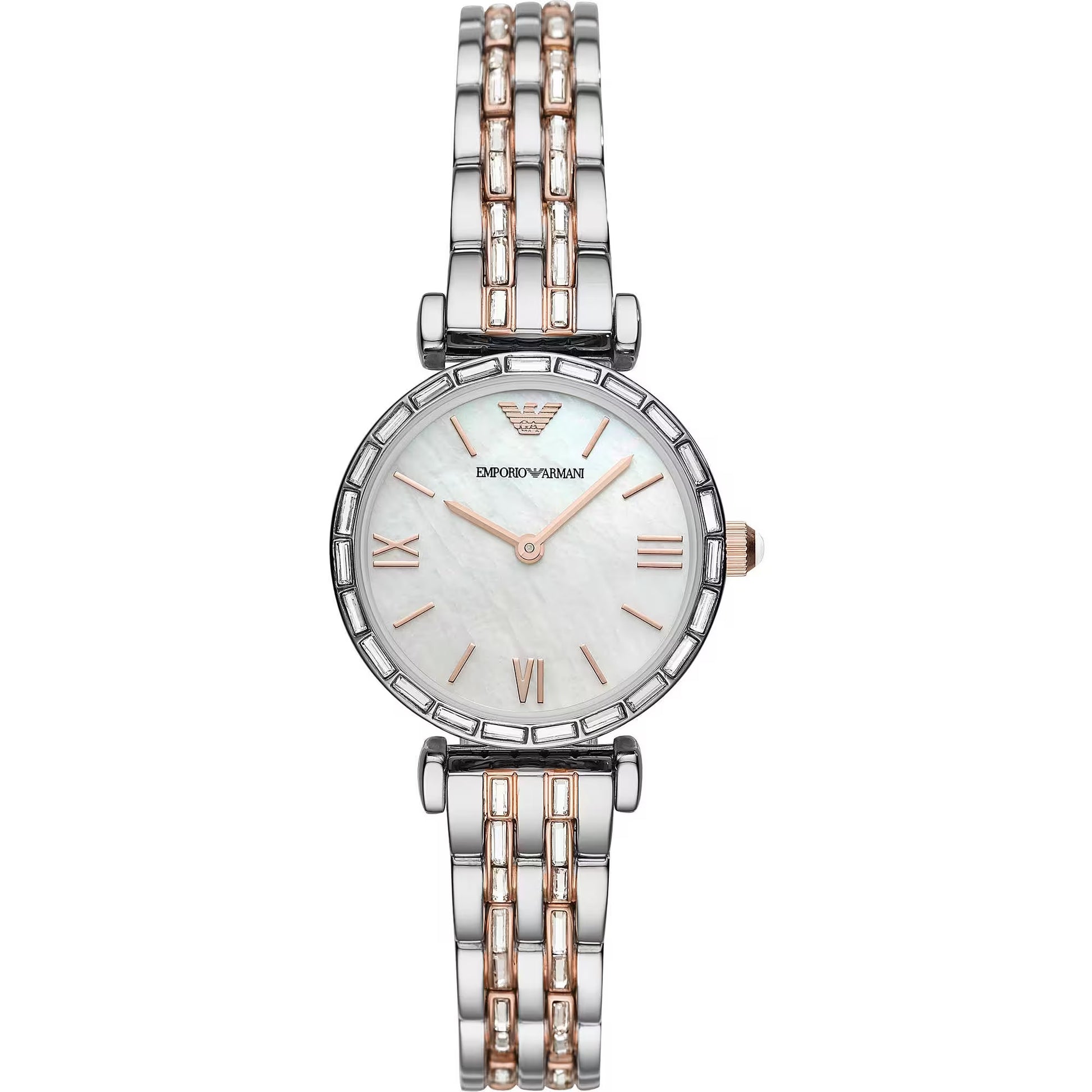 Emporio Armani – Elegante Damenuhr aus Edelstahl mit silbernem Zifferblatt