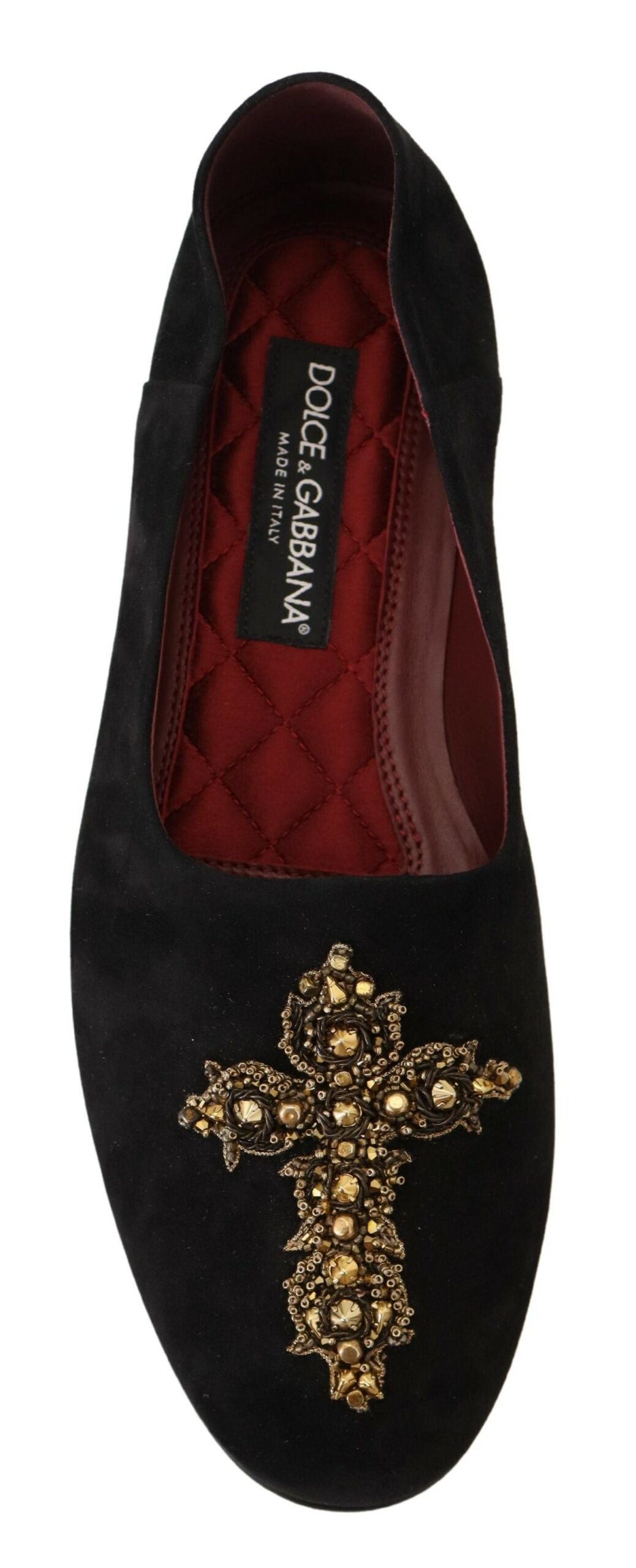 Dolce &amp; Gabbana – Loafer mit Kristall-Pailletten in Schwarz und Gold