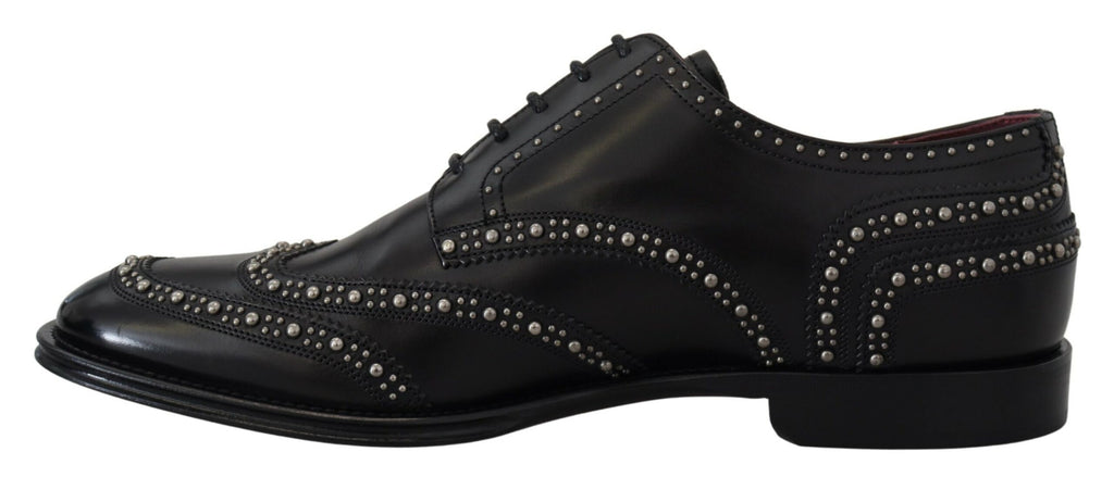 Dolce &amp; Gabbana – Elegante schwarze Derby-Schuhe mit Nieten