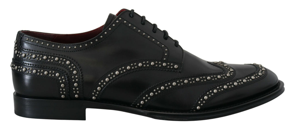 Dolce &amp; Gabbana – Elegante schwarze Derby-Schuhe mit Nieten