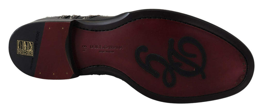 Dolce &amp; Gabbana – Elegante schwarze Derby-Schuhe mit Nieten
