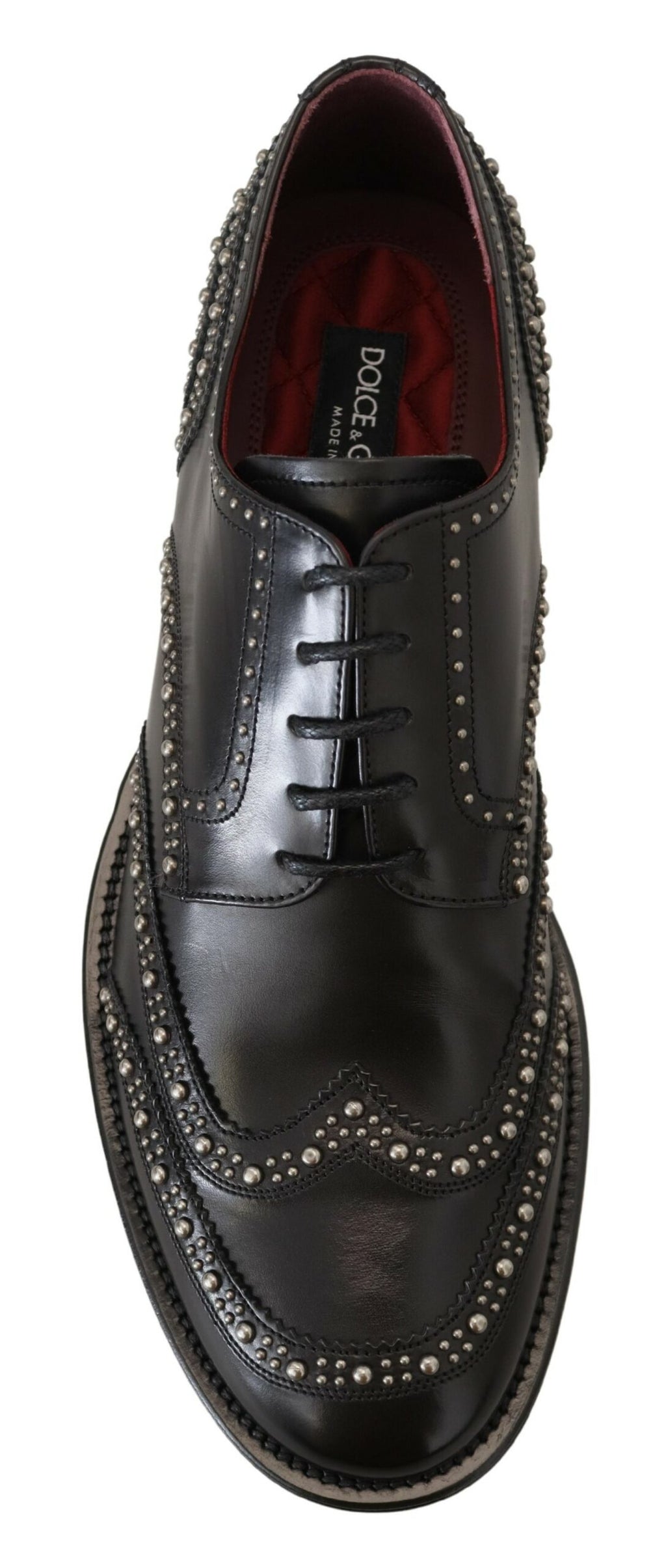 Dolce &amp; Gabbana – Elegante schwarze Derby-Schuhe mit Nieten