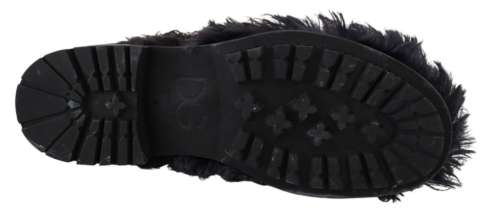 Dolce &amp; Gabbana Schwarze Lammfell-Stiefeletten aus Leder