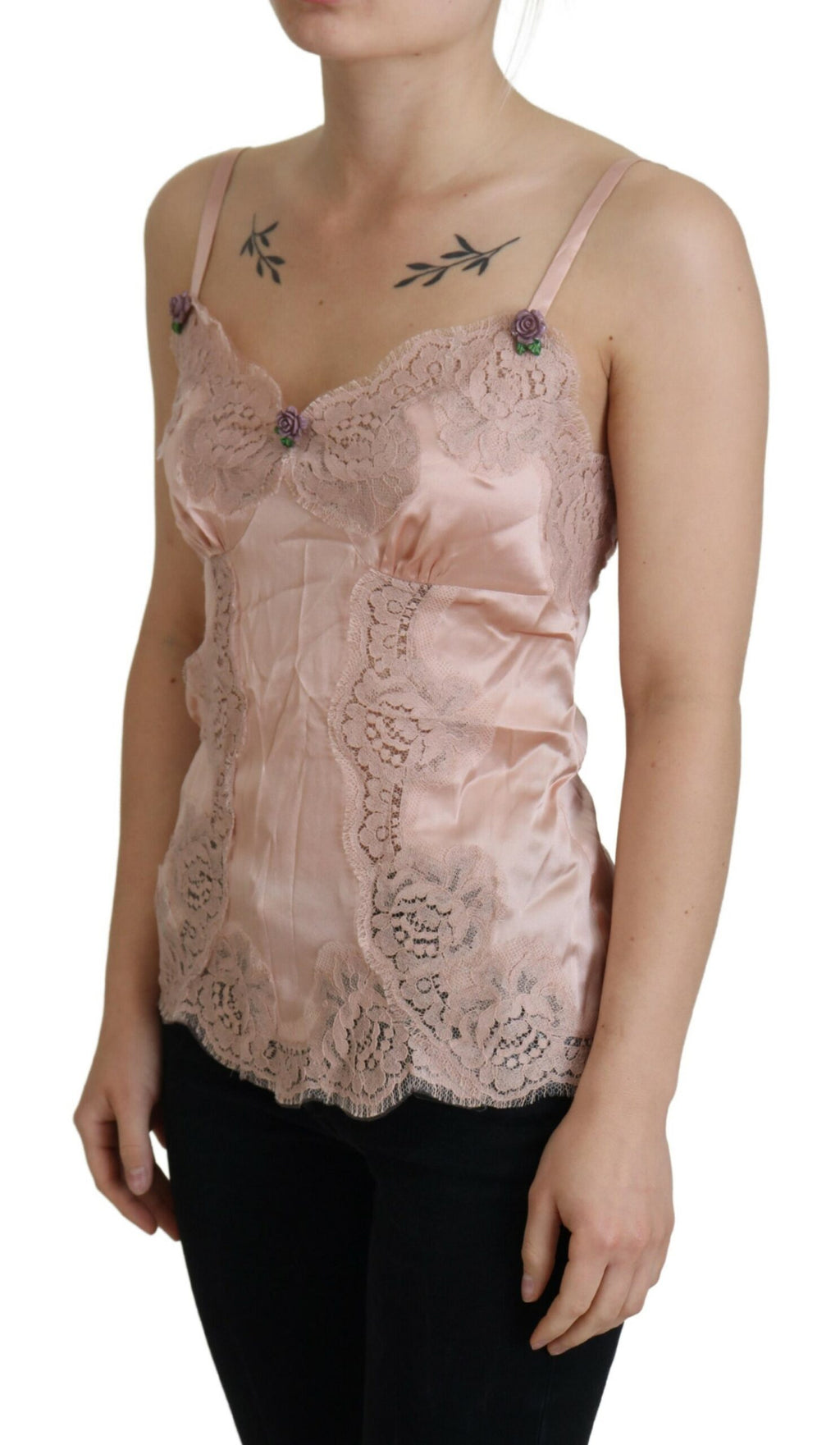 Dolce &amp; Gabbana Elegantes Dessous-Top aus rosa Seide
