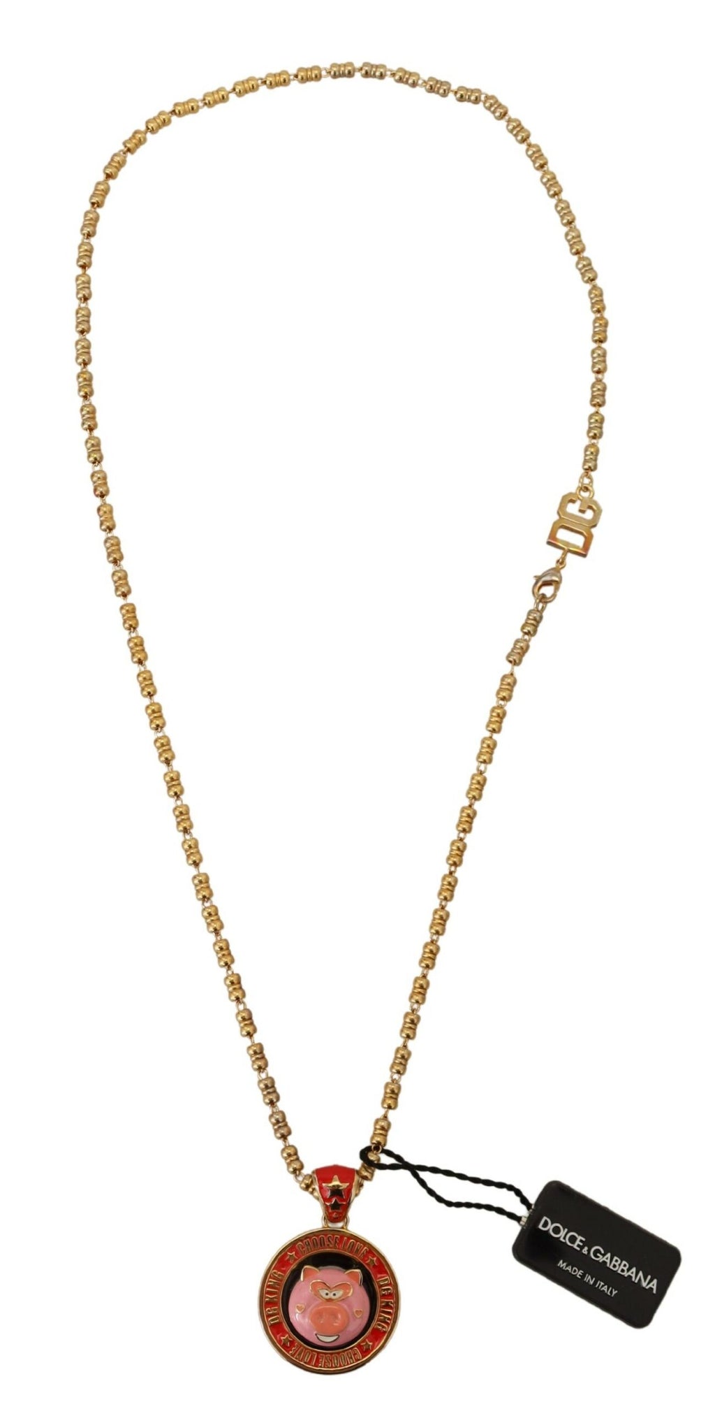 Dolce &amp; Gabbana Elegante Halskette mit goldenem Charm