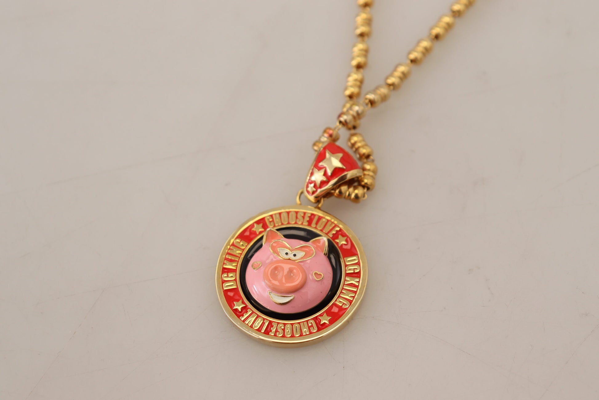 Dolce &amp; Gabbana Elegante Halskette mit goldenem Charm