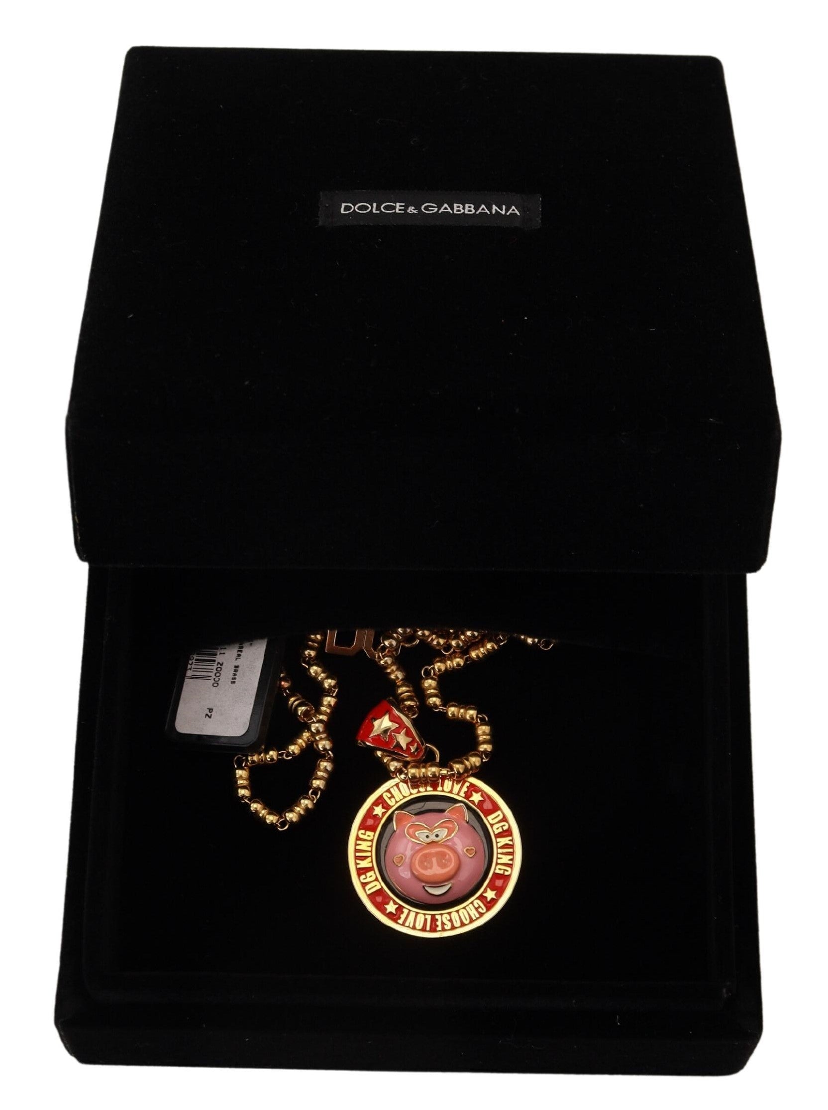 Dolce &amp; Gabbana Elegante Halskette mit goldenem Charm