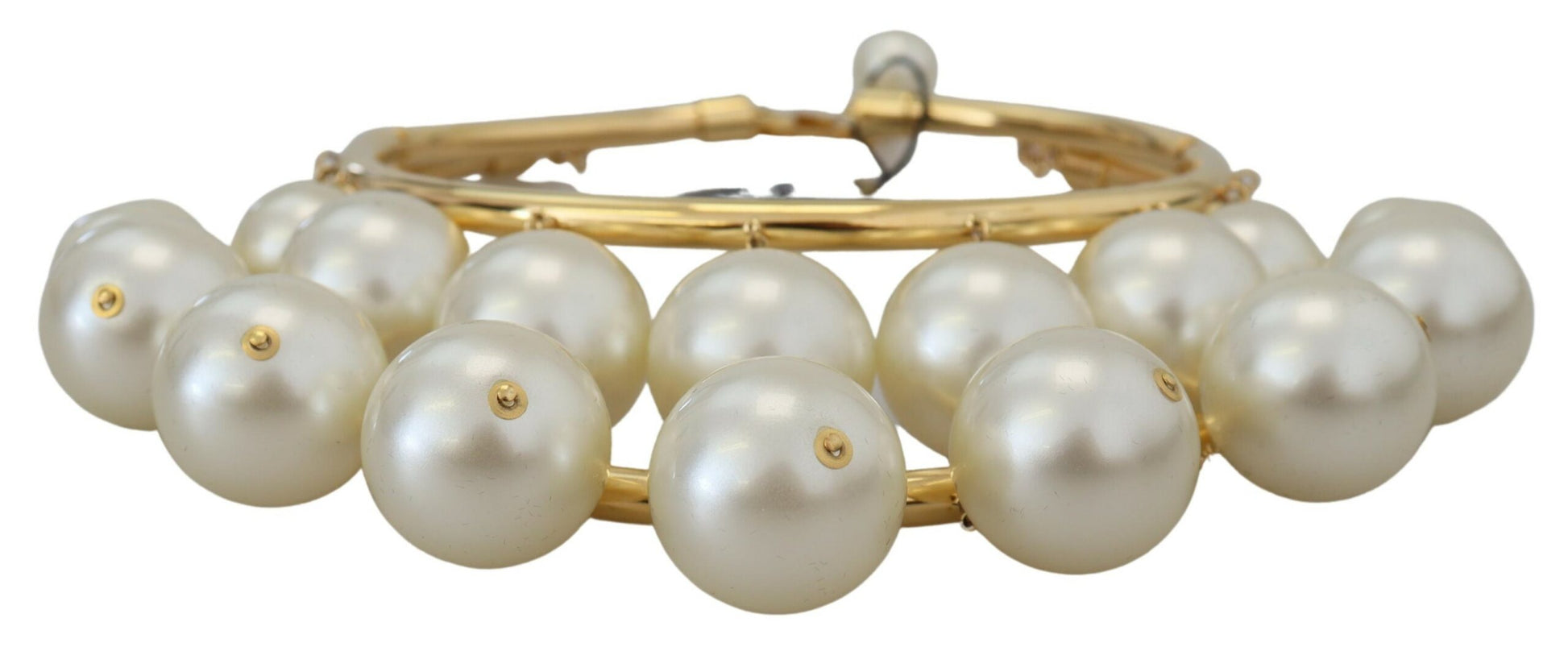 Dolce &amp; Gabbana – Elegantes, goldenes Choker mit Kunstperlenverzierung