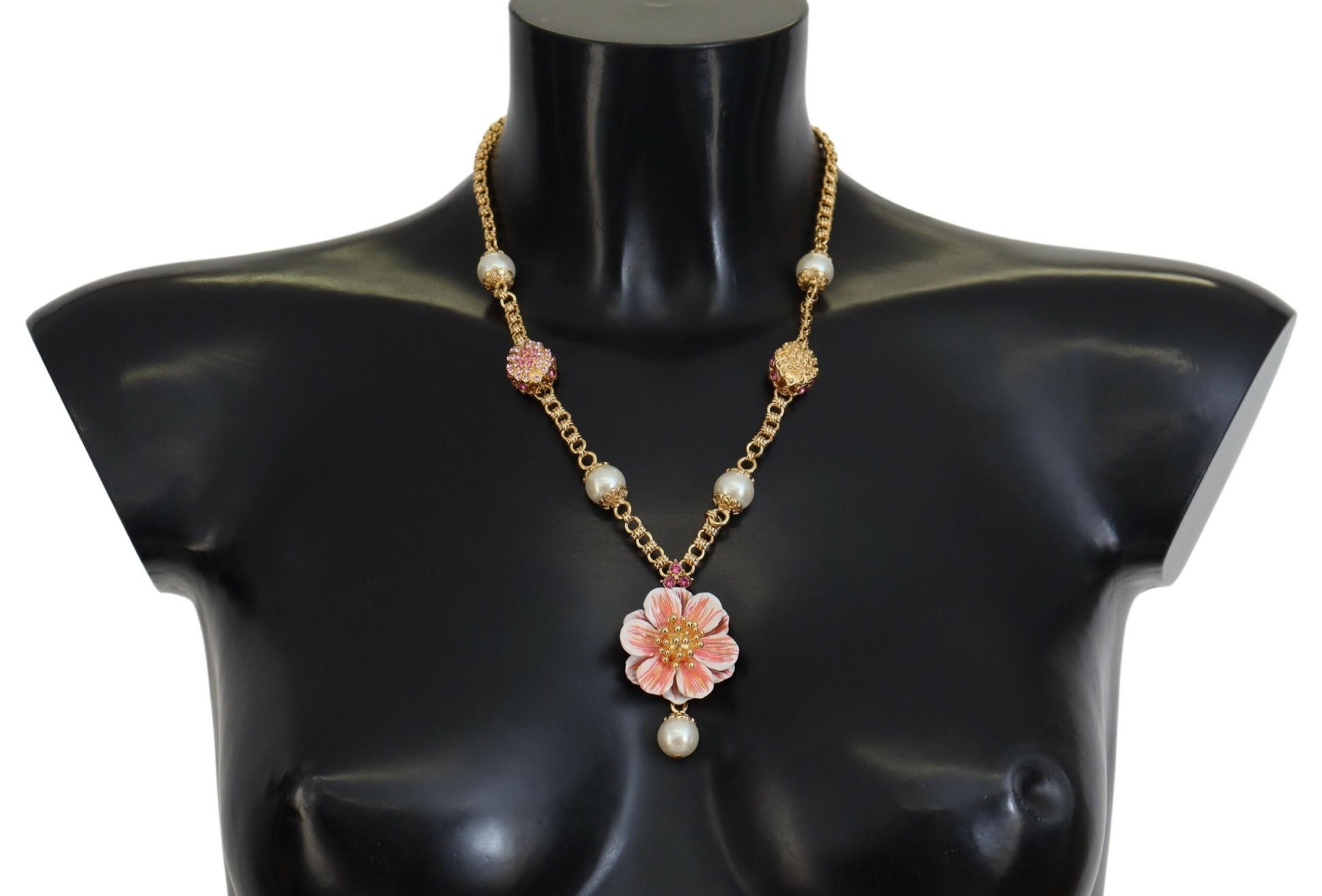 Dolce &amp; Gabbana Elegante Statement-Halskette mit Blumen-Anhänger