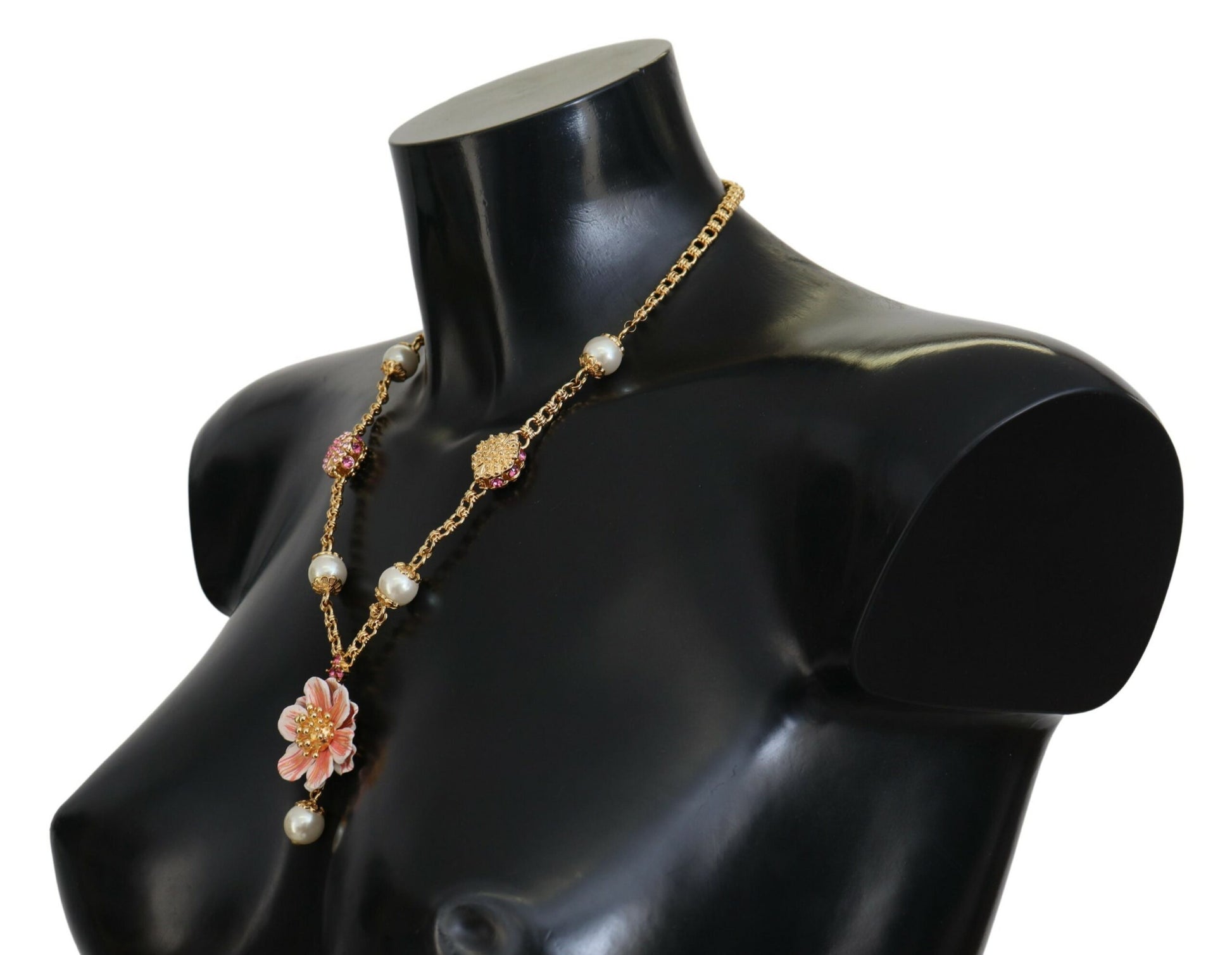 Dolce &amp; Gabbana Elegante Statement-Halskette mit Blumen-Anhänger