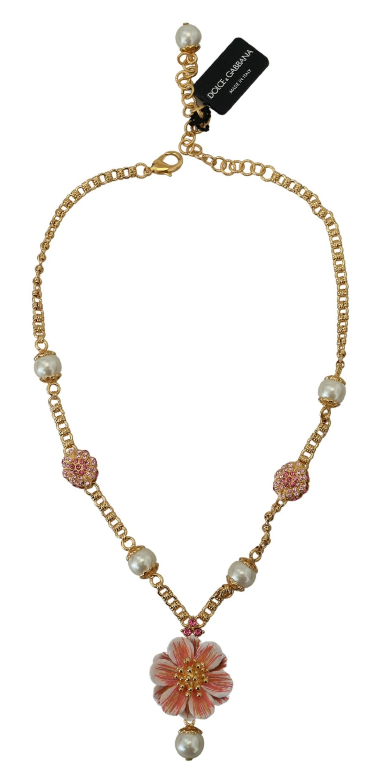 Dolce &amp; Gabbana Elegante Statement-Halskette mit Blumen-Anhänger