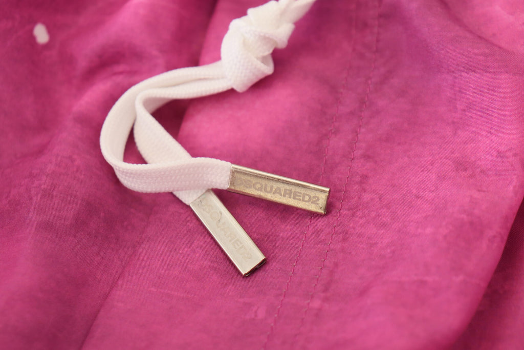 Dsquared² – Badeshorts mit Batikmuster in Rosa