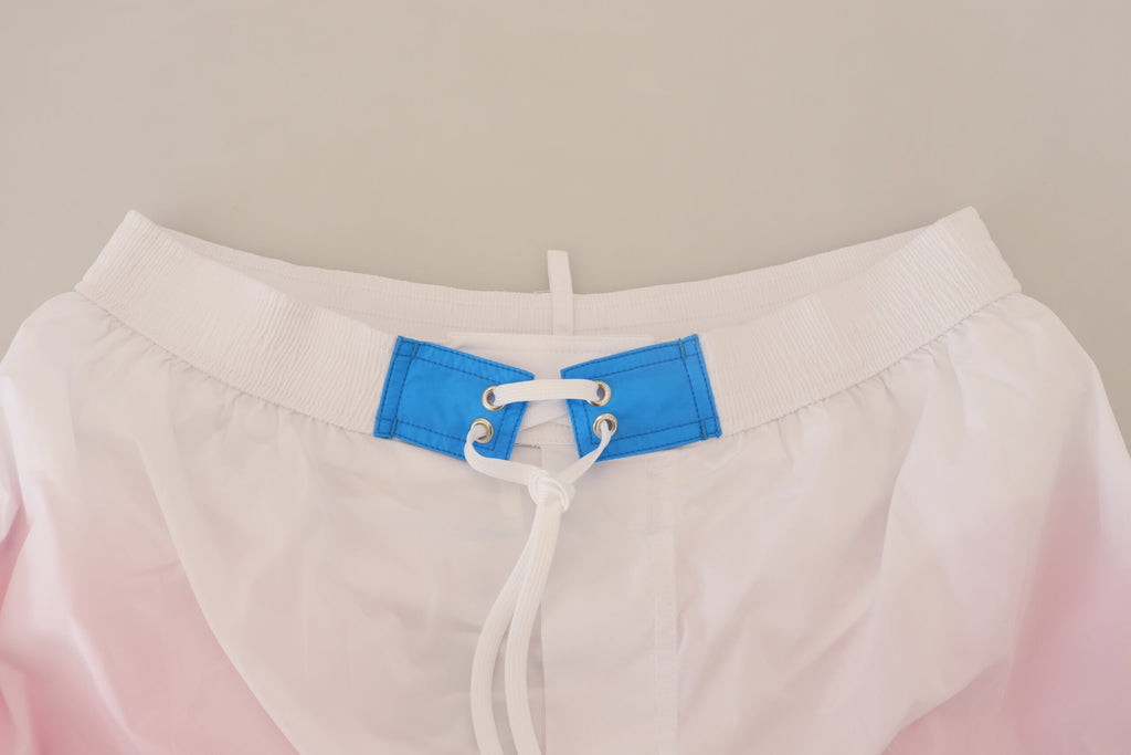 Dsquared² Schicke Badeshorts mit Print in Weiß und Rosa