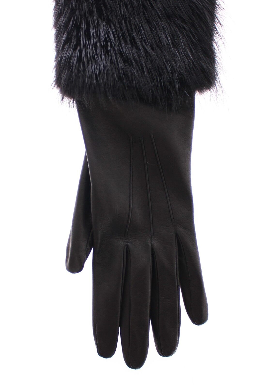 Dolce &amp; Gabbana Elegante ellenbogenlange Biberpelzhandschuhe