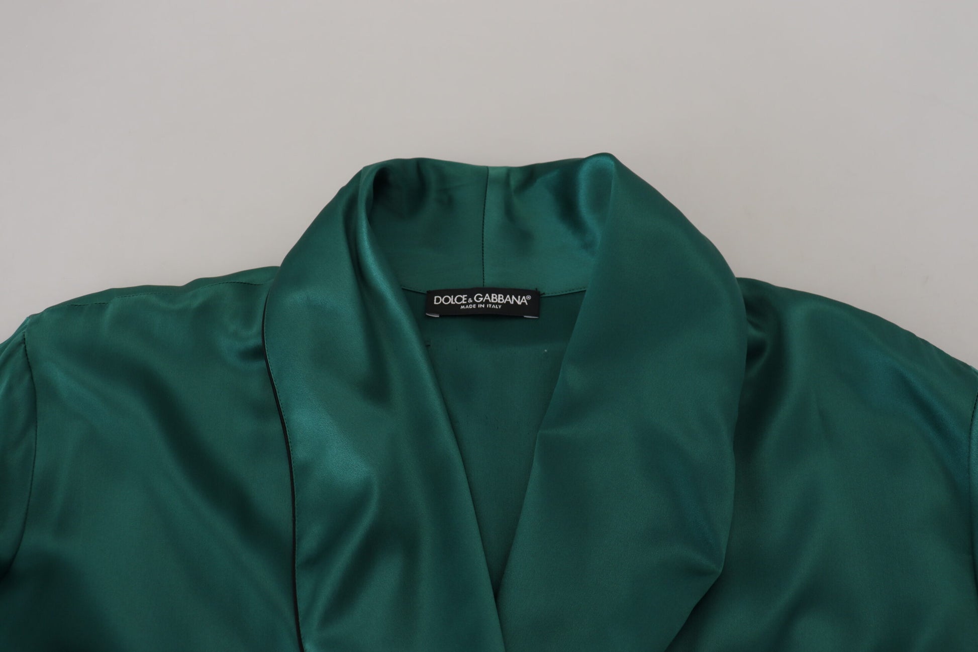 Dolce &amp; Gabbana – Eleganter Seidenmantel in sattem Grün