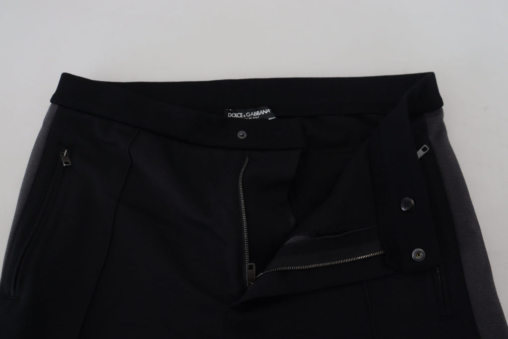 Dolce &amp; Gabbana – Elegante schwarze Jogginghose aus luxuriöser Wollmischung